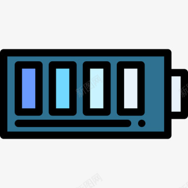 电池计算机组件4线颜色图标图标