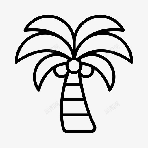棕榈树海滩春假图标svg_新图网 https://ixintu.com 度假 旅游 春假 暑假 棕榈树 海滩