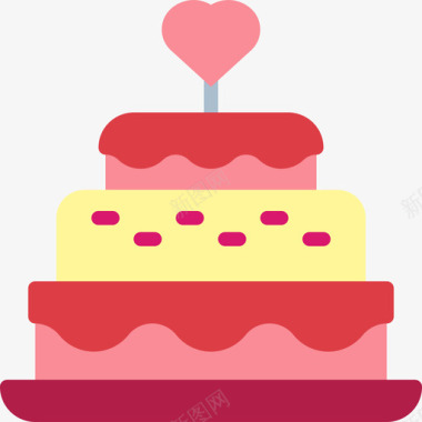 婚礼蛋糕甜点和糖果2扁平图标图标