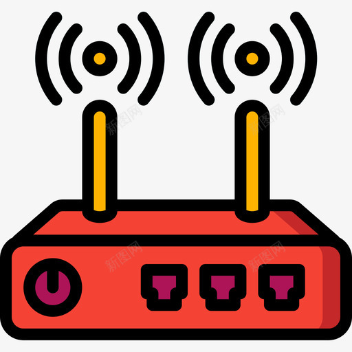 路由器家用电器5线颜色图标svg_新图网 https://ixintu.com 家用电器5 线颜色 路由器