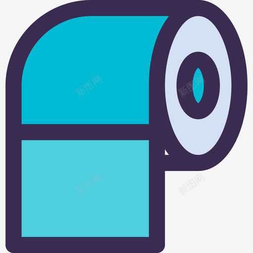 卫生纸家居元素5线条颜色蓝色图标svg_新图网 https://ixintu.com 卫生纸 家居元素5 线条颜色蓝色