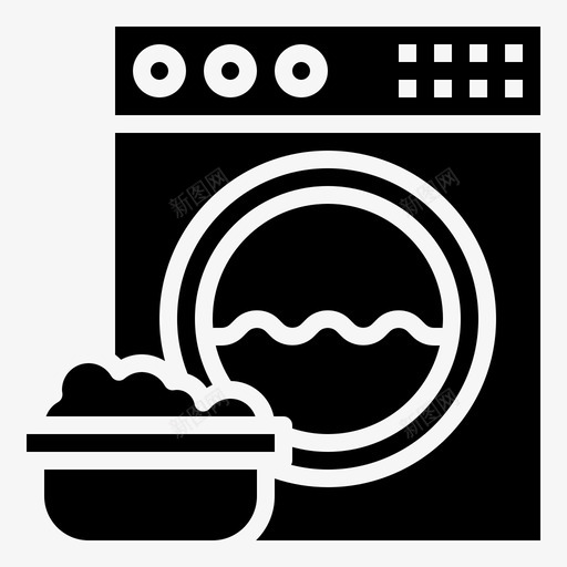洗衣机清洁家用电器坚固图标svg_新图网 https://ixintu.com 家用电器坚固 洗衣机 清洁
