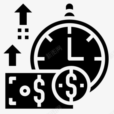 时间金钱闹钟计时器图标图标