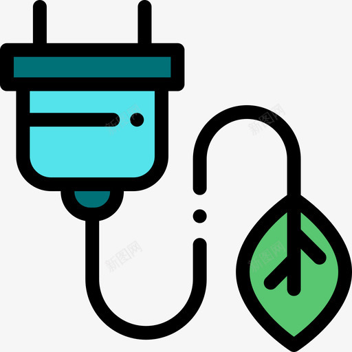 插头可再生能源10线颜色图标svg_新图网 https://ixintu.com 可再生能源10 插头 线颜色