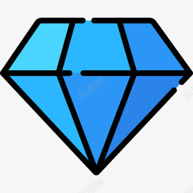 钻石游戏30线性颜色图标图标
