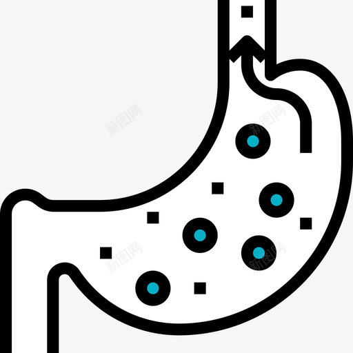 胃医学77线性颜色图标svg_新图网 https://ixintu.com 医学77 线性颜色 胃