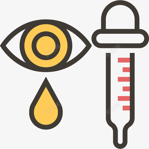 眼药水验光师黄色阴影图标svg_新图网 https://ixintu.com 眼药水 验光师 黄色阴影