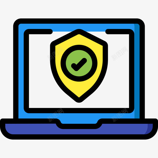 笔记本电脑数据安全10线性彩色图标svg_新图网 https://ixintu.com 数据安全10 笔记本电脑 线性彩色