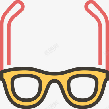 眼镜验光师元件黄色阴影图标图标