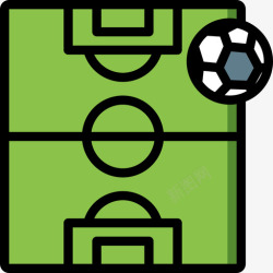 线性足球足球场体育场馆线性颜色图标高清图片