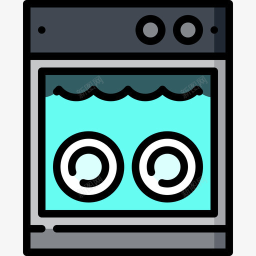 洗碗机水管工工具和元件2线性颜色图标svg_新图网 https://ixintu.com 水管工工具和元件2 洗碗机 线性颜色