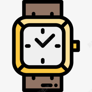 手表奢侈品商店8线性颜色图标图标