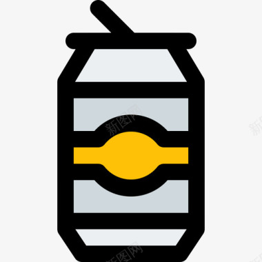 啤酒罐饮料5线性颜色图标图标