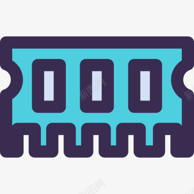 内存技术26线性颜色蓝色图标图标