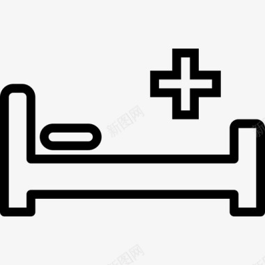 床位医疗保健4线性图标图标