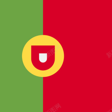 葡萄牙方形国家简单的旗帜图标图标