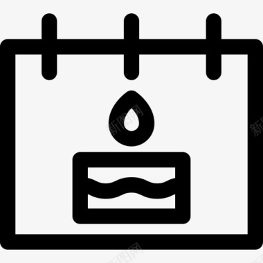 生日日历和日期2线性图标图标