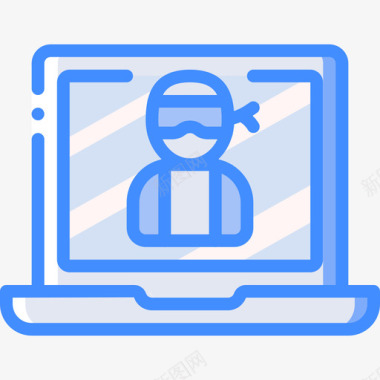 笔记本电脑数据安全9蓝色图标图标