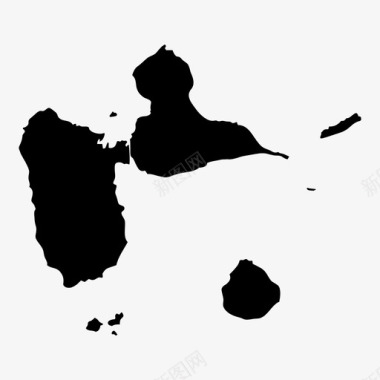 瓜德罗普岛加勒比海地理图标图标