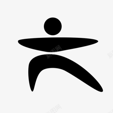 瑜伽姿势男士圆形图标图标