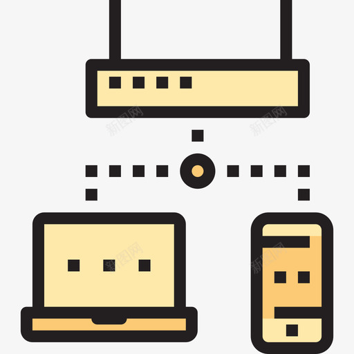 路由器网络和数据库线颜色图标svg_新图网 https://ixintu.com 线颜色 网络和数据库 路由器