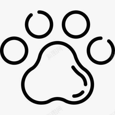 爪印宠物店9线性图标图标