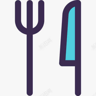 餐具餐厅34线性颜色蓝色图标图标
