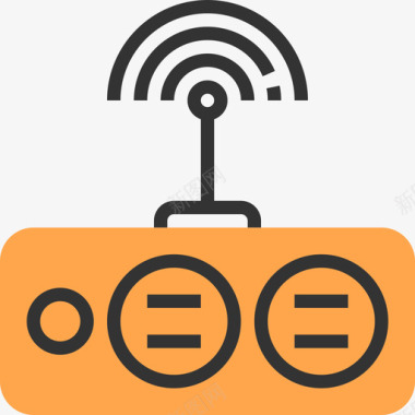 路由器物联网7黄影图标图标
