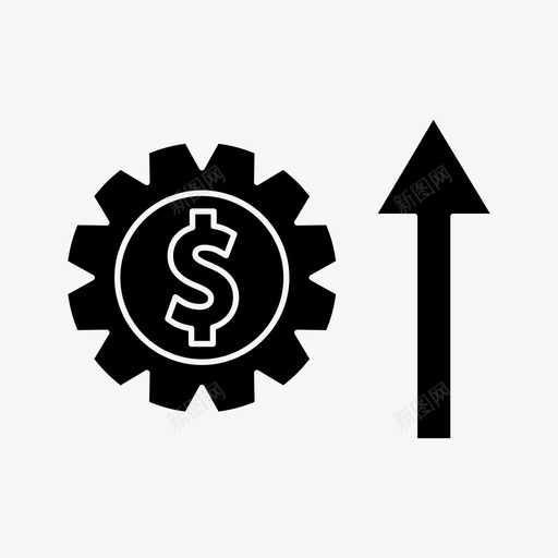 利润赚取收入图标svg_新图网 https://ixintu.com 利润 办公业务雕文 加薪 增加 收入 赚取