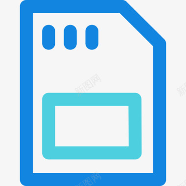 Sim卡通信87线性蓝色图标图标