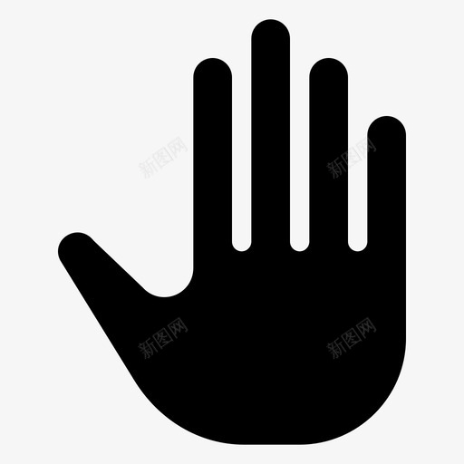 手手势手掌图标svg_新图网 https://ixintu.com 信号 停止 基本实心图标 手 手势 手掌