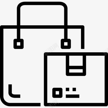 网上购物电子商务43线性图标图标