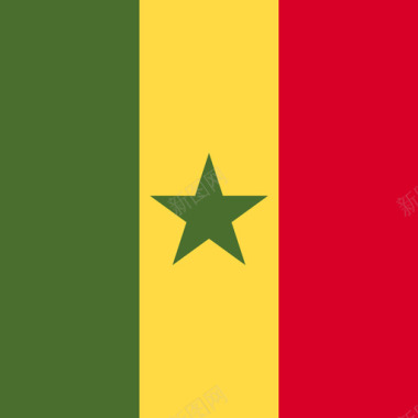 塞内加尔方形国家简单旗帜图标图标