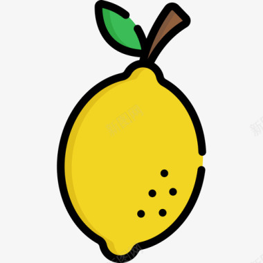 柠檬水果蔬菜7线形颜色图标图标