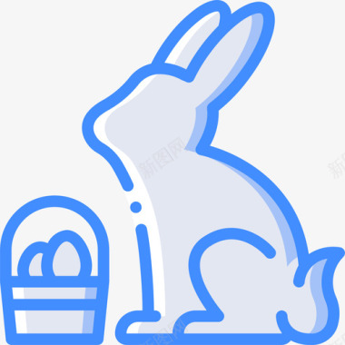兔子春天24号蓝色图标图标