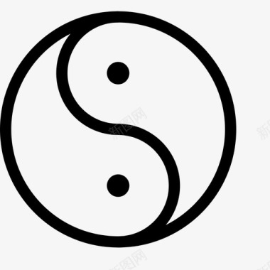 阴阳中文概念图标图标