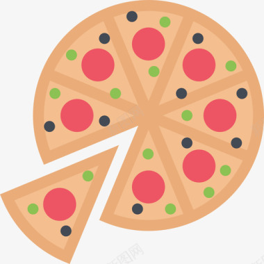 披萨20号厨房扁平图标图标