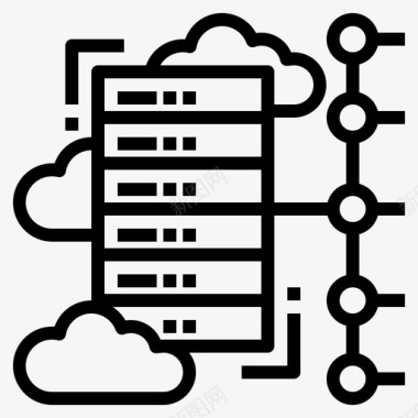 虚拟服务器云数据图标图标