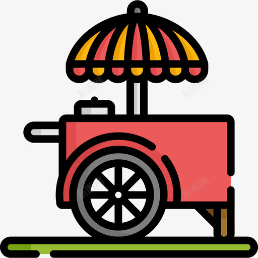 食品车城市元素20线性颜色图标svg_新图网 https://ixintu.com 城市元素20 线性颜色 食品车