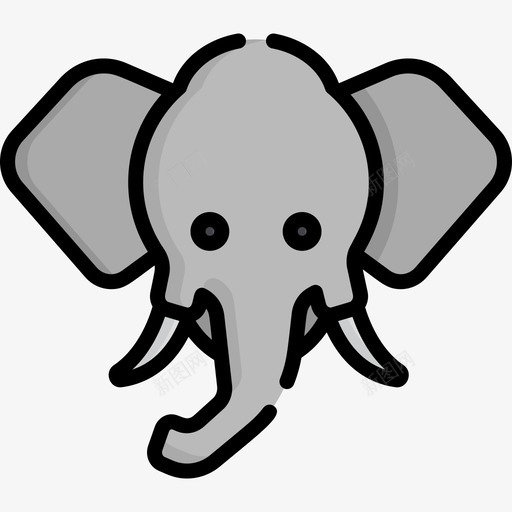大象野生动物9线性颜色图标svg_新图网 https://ixintu.com 大象 线性颜色 野生动物9