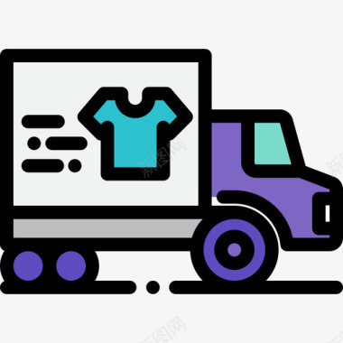 送货车时尚电子商务2线性颜色图标图标