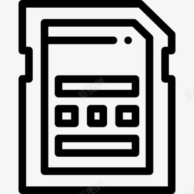 存储卡计算机部件5线性图标图标