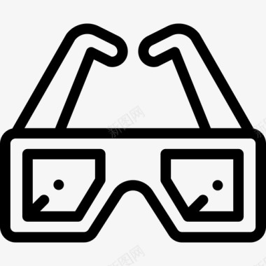 3d眼镜游戏27线性图标图标