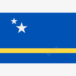 库拉索岛库拉索岛长方形的乡村简单旗帜图标高清图片