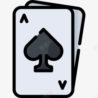扑克牌游戏30线颜色图标图标