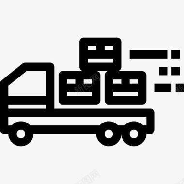 送货车物流8直线图标图标