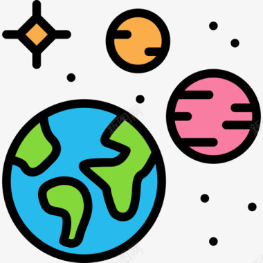 地球科学34线性颜色图标图标