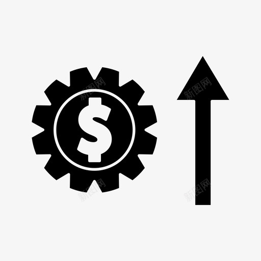 利润赚取收入图标svg_新图网 https://ixintu.com 利润 办公业务雕文 加薪 增加 收入 赚取