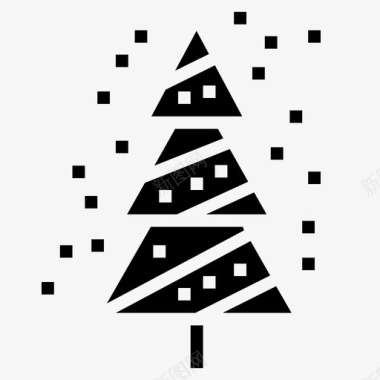圣诞树庆祝装饰图标图标