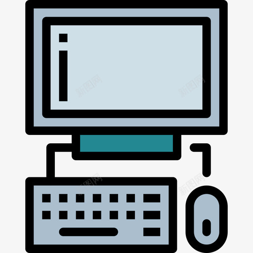 计算机教育100线性颜色图标svg_新图网 https://ixintu.com 教育100 线性颜色 计算机